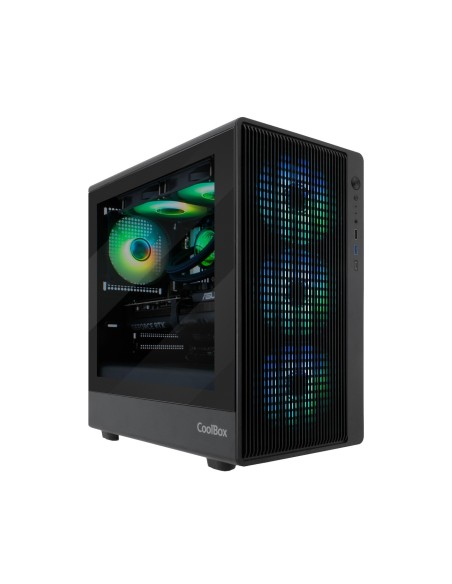 CoolBox GAMING CAJA MATX GM350 DARKFACE USB-C 3.2 GEN1 CRISTAL AHUMADO
