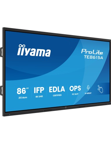 iiyama TE8615A-B2AG pantalla de señalización Diseño de quiosco 2,17 m (85.6") Wifi 550 cd   m² 4K Ultra HD Negro Pantalla