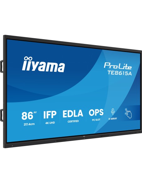 iiyama TE8615A-B2AG pantalla de señalización Diseño de quiosco 2,17 m (85.6") Wifi 550 cd   m² 4K Ultra HD Negro Pantalla