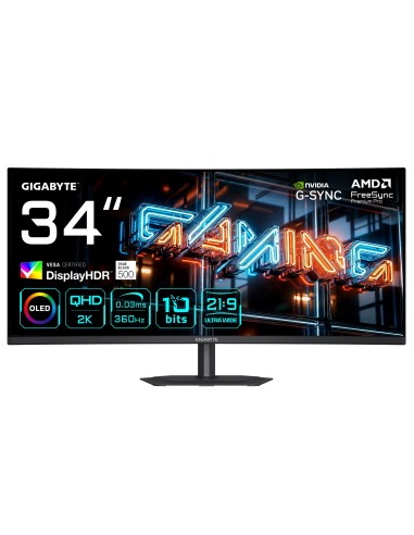 GIGABYTE MO34WQC36 Monitor Gaming Curvo 34" WQHD