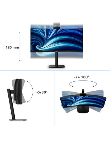 Philips 3000 series 34B2U3600CH 00 pantalla para PC 86,4 cm (34") 3440 x 1440 Pixeles Wide Quad HD LCD Negro