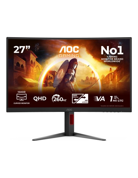 AOC G4 Gaming pantalla para PC 68,6 cm (27") 2560 x 1440 Pixeles Quad HD LED Negro, Rojo