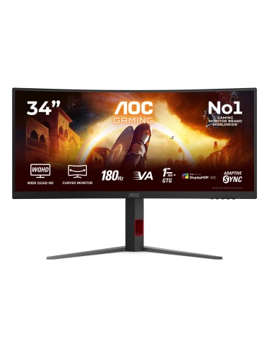 AOC G4 CU34G4CA pantalla para PC 86,4 cm (34") 3440 x 1440 Pixeles Wide Quad HD Negro, Rojo