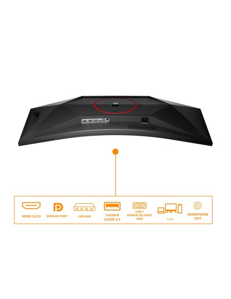 AOC G4 CU34G4CA pantalla para PC 86,4 cm (34") 3440 x 1440 Pixeles Wide Quad HD Negro, Rojo
