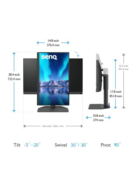 BenQ SW272QN pantalla para PC 68,6 cm (27") 2560 x 1440 Pixeles Wide Quad HD LED Negro