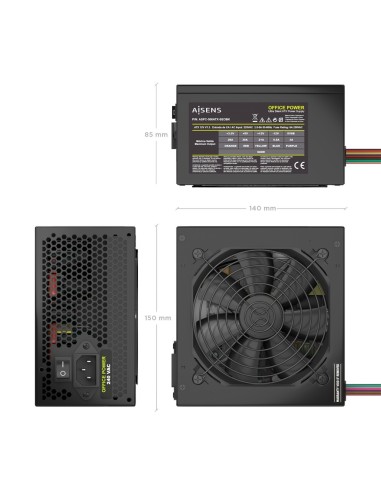 AISENS Fuente Alimentacion ATX 500W OEM, Negra