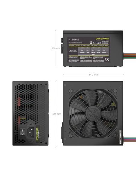 AISENS Fuente Alimentacion ATX 500W OEM, Negra