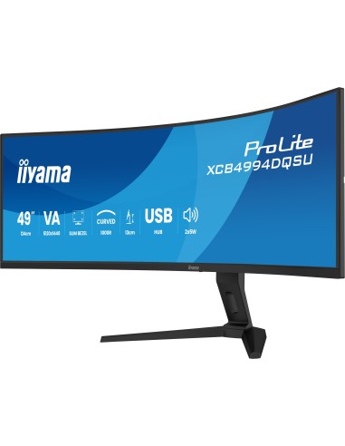iiyama ProLite XCB4994DQSU-B1 pantalla para PC 124,5 cm (49") 5120 x 1440 Pixeles Dual QHD LCD Negro