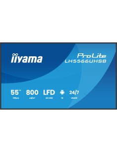 iiyama LH5566UHSB-B1AG pantalla de señalización Pantalla plana para señalización digital 139,7 cm (55") LCD Wifi 800 cd   m² 4K