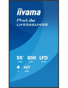 iiyama LH5566UHSB-B1AG pantalla de señalización Pantalla plana para señalización digital 139,7 cm (55") LCD Wifi 800 cd   m² 4K 2
