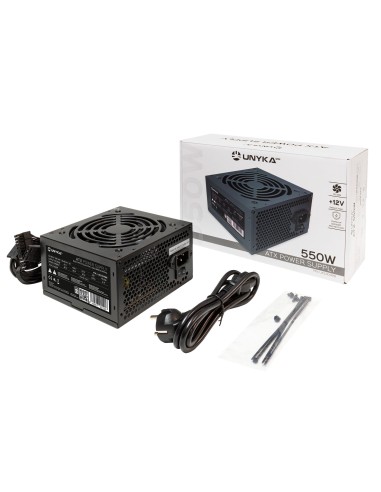UNYKAch Fuente de Alimentación ATX 550W MAX Office Line Negra