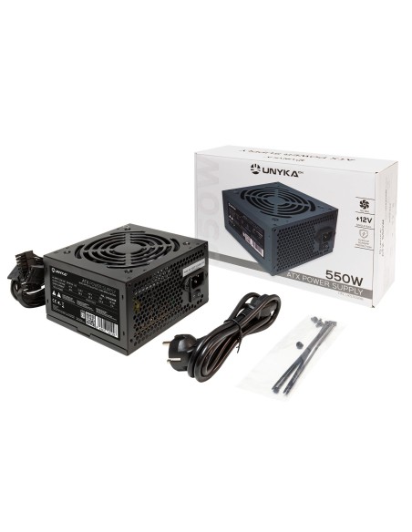 UNYKAch Fuente de Alimentación ATX 550W MAX Office Line Negra