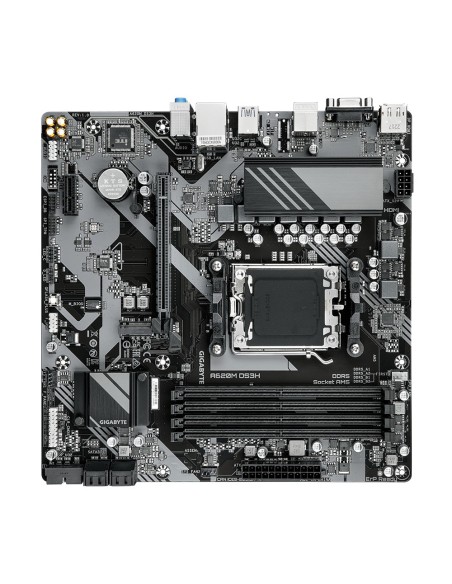 GIGABYTE A620M DS3H Placa base - Soporta CPUs AMD Ryzen 8000, VRM digital de 5+2+2 fases, hasta 7600MHz DDR5 (OC), 1xPCIe 4.0