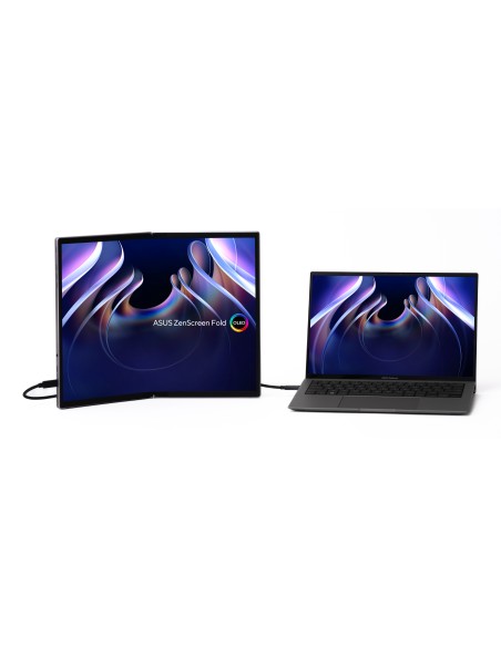 ASUS ZenScreen Fold OLED MQ17QH pantalla para PC 43,9 cm (17.3") 2560 x 1920 Pixeles Quad HD Plata