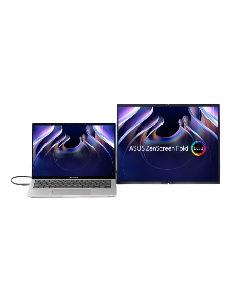 ASUS ZenScreen Fold OLED MQ17QH pantalla para PC 43,9 cm (17.3") 2560 x 1920 Pixeles Quad HD Plata