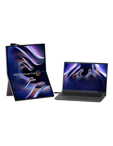 ASUS ZenScreen Fold OLED MQ17QH pantalla para PC 43,9 cm (17.3") 2560 x 1920 Pixeles Quad HD Plata
