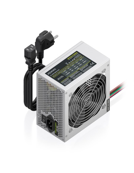 AISENS Fuente Alimentacion ATX 500W con Cable de Alimentacion OEM, Plata