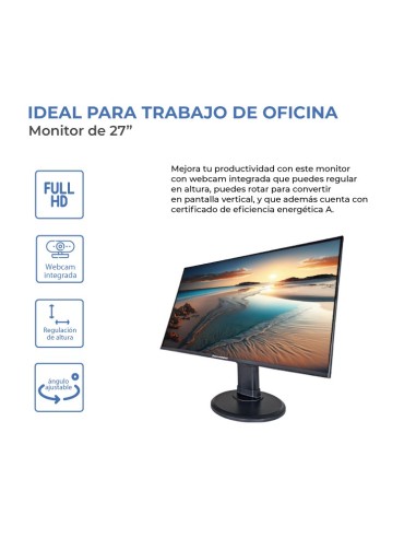 PUNTO INFORMÁTICO PiP2700V pantalla para PC 68,6 cm (27") 1920 x 1080 Pixeles Full HD LED Negro