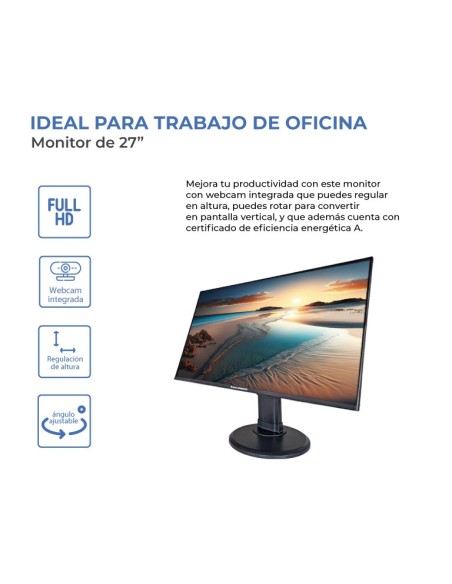 PUNTO INFORMÁTICO PiP2700V pantalla para PC 68,6 cm (27") 1920 x 1080 Pixeles Full HD LED Negro