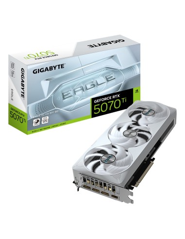 GIGABYTE GeForce RTX 5070 Ti EAGLE OC ICE SFF 16G Tarjeta Gráfica - 16GB GDDR7, 256 bits, PCI-E 5.0, 2542 MHz Core Clock, 3 x
