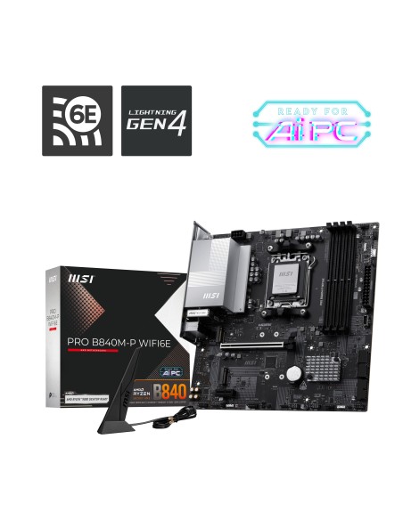 MSI PRO B840M-P WIFI6E placa base AMD B840 Zócalo AM5 micro ATX