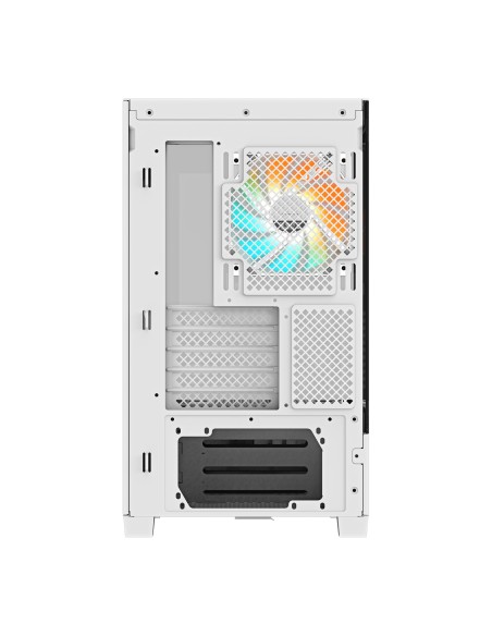 GIGABYTE C201 PANORAMIC ICE Caja para PC – Torre media, m-ATX, compatible con radiador de 360 mm, 3 ventiladores preinstalados,