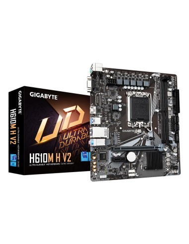 GIGABYTE H610M H V2 Placa base - Compatible con procesadores Intel Core 14th CPUs, 4+1+1 Hybrid Digital VRM, up to 5600MHz