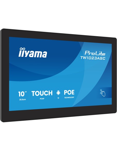 iiyama TW1023ASC-B3P pantalla de señalización Diseño de quiosco 25,6 cm (10.1") Wifi 385 cd   m² WXGA Negro Pantalla táctil