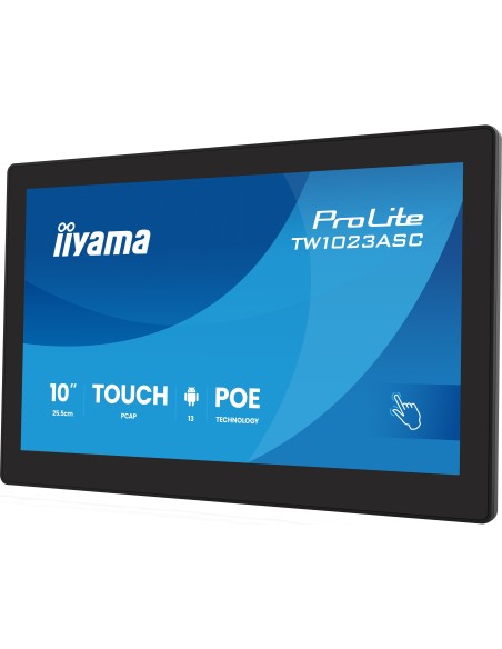 iiyama TW1023ASC-B3P pantalla de señalización Diseño de quiosco 25,6 cm (10.1") Wifi 385 cd   m² WXGA Negro Pantalla táctil