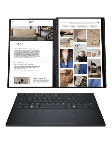 ASUS Zenbook Duo OLED UX8406CA-QL336W - Ordenador Portátil 14" WUXGA (Intel Core Ultra 7 255H, 32GB RAM, 1TB SSD, Arc 140T,