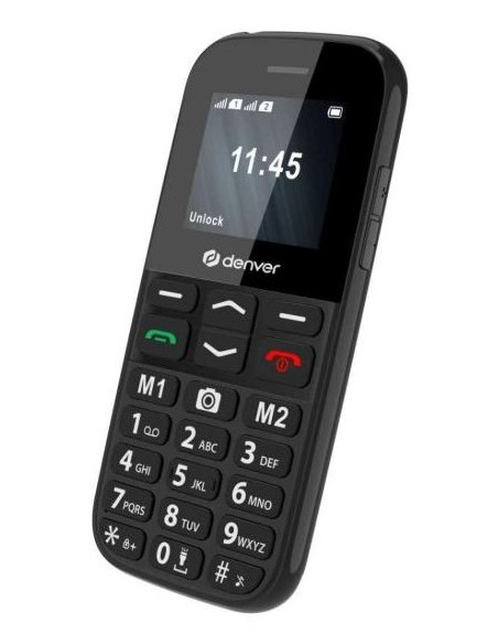 Denver BAS-18800L teléfono móvil 4,5 cm (1.77") Negro Teléfono para personas mayores
