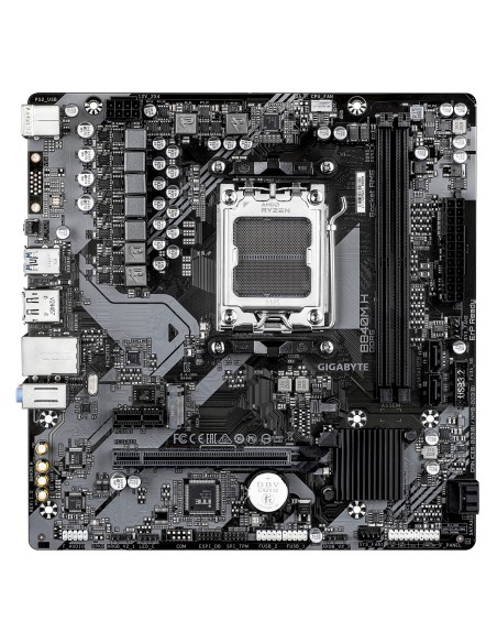 GIGABYTE B840M H Placa Base - Procesadores AMD Ryzen 9000, VRM de 5+2+2 fases, hasta 7200MHz DDR5 (O.C), 1xPCIe 4.0 M.2, LAN