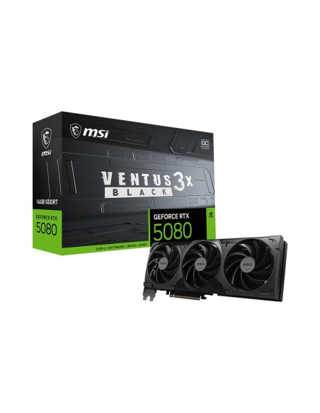 MSI VENTUS GEFORCE RTX 5080 16G 3X OC BLACK tarjeta gráfica NVIDIA 16 GB GDDR7