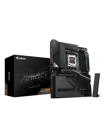 GIGABYTE X870 AORUS STEALTH Placa Base - Compatible con procesadores AMD Ryzen 9000, VRM digital de 16+2+2 fases, hasta 8200MHz