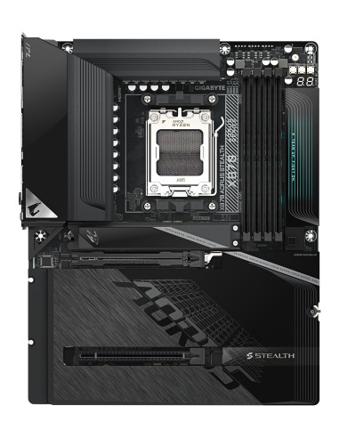GIGABYTE X870 AORUS STEALTH Placa Base - Compatible con procesadores AMD Ryzen 9000, VRM digital de 16+2+2 fases, hasta 8200MHz