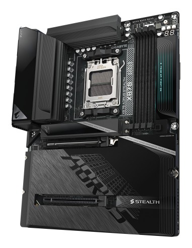 GIGABYTE X870 AORUS STEALTH Placa Base - Compatible con procesadores AMD Ryzen 9000, VRM digital de 16+2+2 fases, hasta 8200MHz