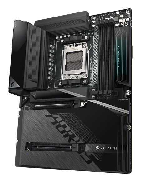 GIGABYTE X870 AORUS STEALTH Placa Base - Compatible con procesadores AMD Ryzen 9000, VRM digital de 16+2+2 fases, hasta 8200MHz