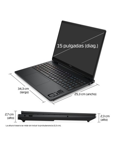 HP 15-GA0014NS ULTRA 7 355 512GB 16GB 15.3IN FREEDOS 210H 38,9 cm (15.3") 2K DDR5-SDRAM Wi-Fi 6 (802.11ax)