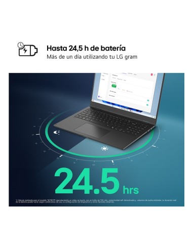 LG Gram Intel® Core™ i5 i5-1334U Portátil 35,6 cm (14") WUXGA 8 GB LPDDR4x-SDRAM 256 GB SSD Wi-Fi 6E (802.11ax) FreeDOS Negro