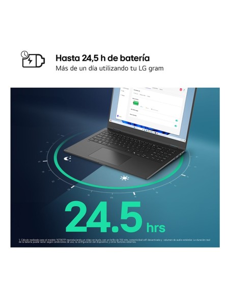 LG Gram Intel® Core™ i5 i5-1334U Portátil 35,6 cm (14") WUXGA 8 GB LPDDR4x-SDRAM 256 GB SSD Wi-Fi 6E (802.11ax) FreeDOS Negro