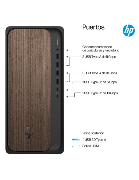 HP M03-0038NS U5-225 512GB 16GB FREEDOS DDR5-SDRAM SSD Torre PC AI PC