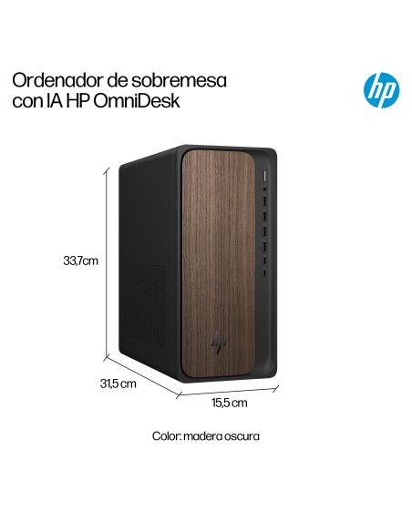 HP M03-0038NS U5-225 512GB 16GB FREEDOS DDR5-SDRAM SSD Torre PC AI PC