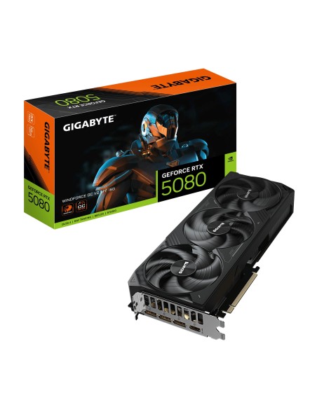 GIGABYTE GeForce RTX 5080 WINDFORCE OC SFF 16G – Tarjeta gráfica, 16GB GDDR7, 256bit, PCI-E 5.0, 2670MHz Core Clock, 3 × DP